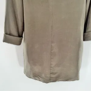 Lovers + Friends Olive Green Double-Breasted Trench Short Coat/Long Jacket-Sz S thumbnail 6
