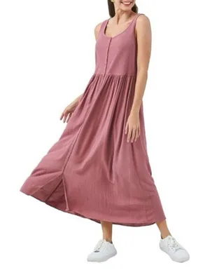 FRYE | Easy Button Down Midi Dress In Dusty Mauve Size Extra Small thumbnail 1