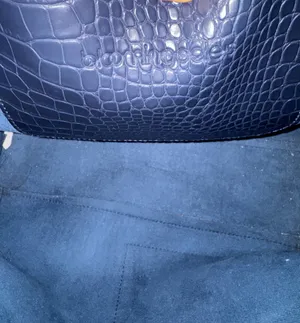 Bloomingdales Crocodile Embossed Everyday Tote Bag Navy Blue thumbnail 3