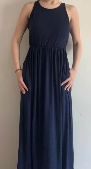 Navy Blue Maxi Dress Size M thumbnail 1