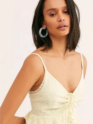 Free People Pale Yellow Tiered Maxi Dress thumbnail 3