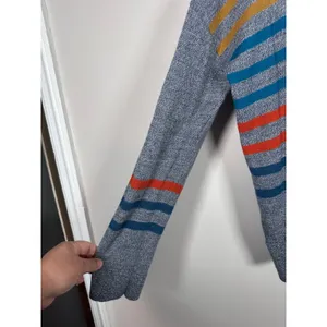 Pendleton Merino Wool Sweater Womens Large Blue Striped Crewneck Cabin Heritage thumbnail 2