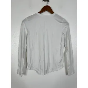 Lululemon Love Long Sleeve Shirt White Pima Cotton Crewneck LW3EYHS Size 0 thumbnail 2