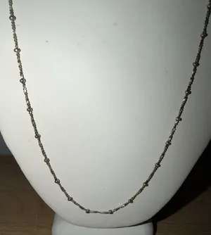 Sterling Silver Italian Bead &‎ Chain Necklace 925 Dainty thumbnail 1