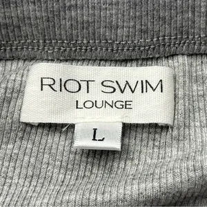 Riot Swim Lounge Ribbed Maxi Skirt Womens Size‎ Large Grey Gray Stretch Long thumbnail 2