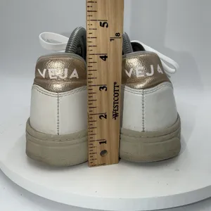 Veja V-10 White Metallic‎ Gold Leather Low Top Women's Sneakers Shoe Size 39/8 thumbnail 5