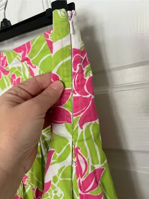 Lilly Pulitzer Pink & Lime Floral Pleated Skater Skirt thumbnail 5