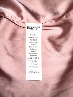 House Of CB Mina Dress Deep V-Neck Metallic Pink Long Sleeve Gown SMALL thumbnail 6