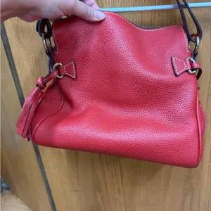 Dooney & Bourke Red Pebble Leather Hobo Shoulder Bag thumbnail 4