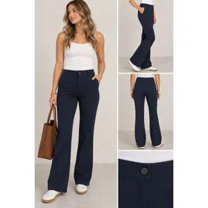 Betabrand Navy Blue Yoga Dress Pants Bootcut Women Medium Tall Long W0104-NY thumbnail 2