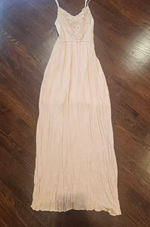 Vintage Peach Lace Maxi Dress thumbnail 1