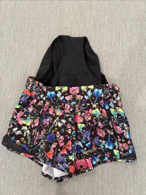 Lululemon athletic shorts hotty hot style in flowerscape pattern size 6 thumbnail 7