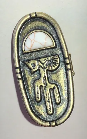 Southwestern Aged Gold-Tone Cactus Ring with Faux Stone thumbnail 1