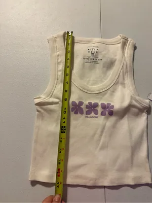 Billabong Block Party White Floral Ribbed Cropped Tank Top Small NEW thumbnail 5