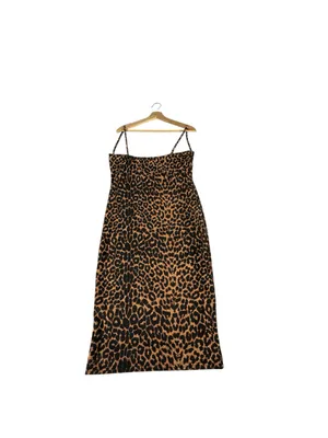PrettyLittleThing Leopard Print Bodycon Midi Dress Women’s 12 Y2K Animal Print thumbnail 5