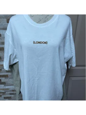 zara women white cotton tunic t-shirt London Sz L thumbnail 3
