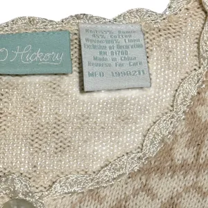 Vintage 220 Hickory Patchwork Crochet Floral Embroidered Cardigan Sweater sz M thumbnail 6