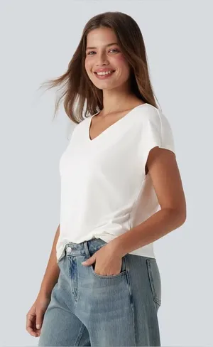 HALARA V Neck Short Sleeve Casual T-Shirt | M thumbnail 1