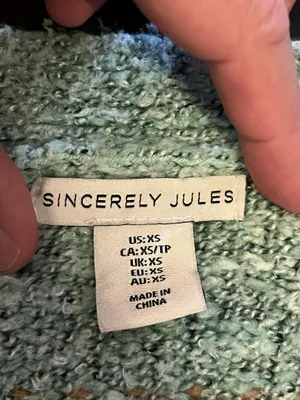 Sincerely Jules Cardigan Sweater Womens XS Multicolor Chunky Knit Open Front thumbnail 7