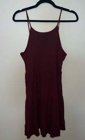 Alya Maroon Halter Dress thumbnail 1
