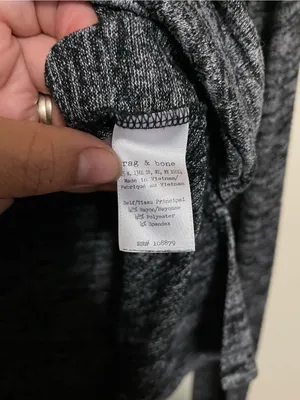 rag & bone Marled Crewneck Long-Sleeve Top - Black & Gray thumbnail 6