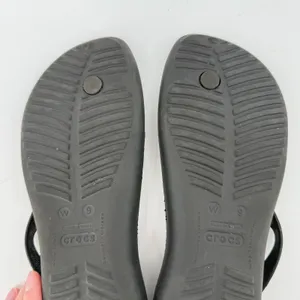 Crocs Sexi Flip Sandal Slip On Black Women 9 Slingback Thong Casual Barefoot thumbnail 8