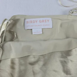 Birdy Grey Champagne Gold Slip Maxi‎ Dress Cowl Neck Spaghetti Straps M thumbnail 2