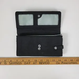 Kipling Teddi Womens Wallet Black Metallic Snap Checkbook Organizer Clutch Nylon thumbnail 9