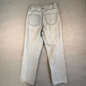 PacSun Womens High Rise Straight Distressed Light Wash Button Fly Jeans Size 24 thumbnail 5