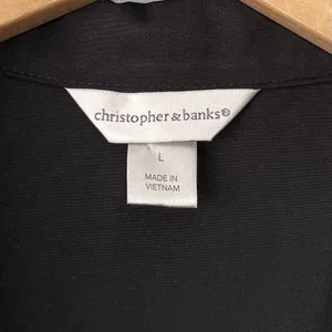 Christopher & Banks Vest Size Large Zip Up Black Leopard Print Chic Whimsigoth thumbnail 6