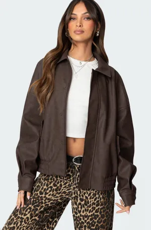 Edikted Faux Leather Jacket  thumbnail 3