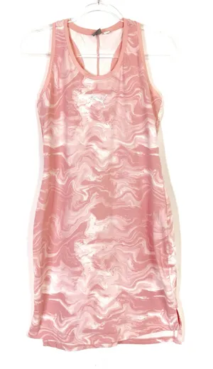 Puma | Pink Wavy Athletic Racerback Tank Dress Casual Athleisure Womens Large thumbnail 1