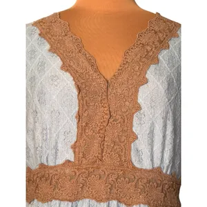 Davi & Dani Blue Lace Trim Tiered Maxi Dress Cottagecore Boho Dress Romantic thumbnail 2