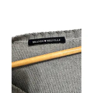Brandy‎ Melville Gray V Neck Long Sleeve Cotton Sweater one size thumbnail 3