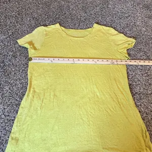 Eileen Fisher‎ Chartreuse Yellow Crew Neck Short Sleeve Tee XL Organic Linen thumbnail 3