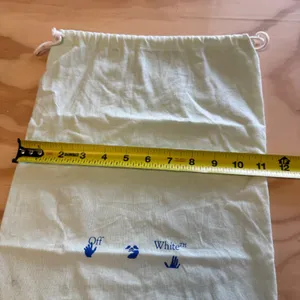 Off-White Light Green Cotton Drawstring Dust Bag Blue Logo 11.5x15.5‎ Travel thumbnail 7