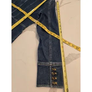Lands' End Safari Field Size XS 2-4 Denim Jacket Dark Wash 4 Flap Pocket Women thumbnail 9