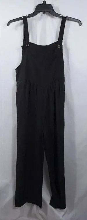 Women’s Black Wide Leg Jumpsuit Overalls Size Large thumbnail 1