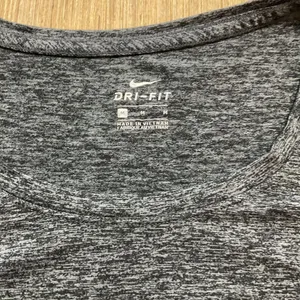 Nike Shirt Womens Medium Short Sleeve Heather Gray Dri-Fit w Logo Lightweight thumbnail 2