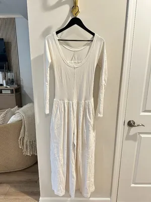 FREE PEOPLE Movement Hot Shot Wide Leg Onesie in White Size Small thumbnail 4