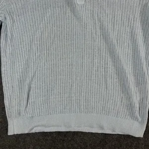 Madewell Womens Light Blue Linen Blend Ribbed Short Sleeve Polo Sweater Size M thumbnail 10
