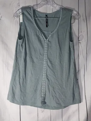 Kuhl Shay Sage Green Lightweight Casual Gorpcore Outdoor Travel V-Neck Tank Top thumbnail 1