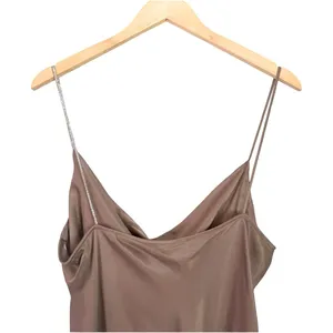 Zara Satin Mini Dress‎ in Taupe thumbnail 8