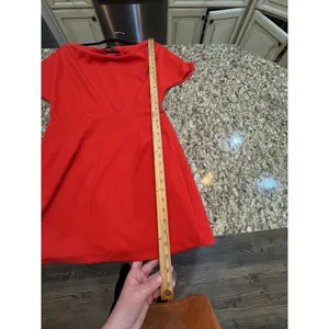 ALEXIA ADMOR Draped Shoulder Mini A-Line Dress Red‎ Size Medium thumbnail 11