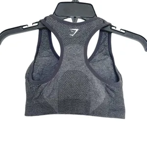 Gymshark Womens Sports Bra Activewear Sz XS Crop Top Logo Workout Gray Stretch thumbnail 3