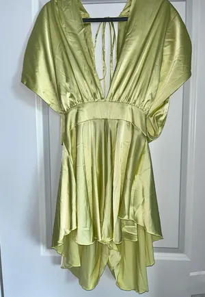 Boutique silk yellow romper thumbnail 6