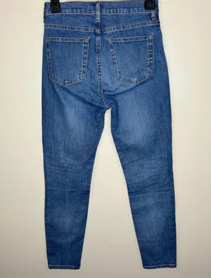 Jeans 25 Med Wash Blue High Rise Skinny Ankle Crop Denim Modern Twill thumbnail 2