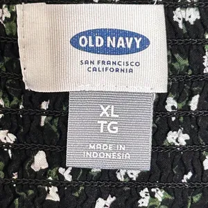 Old Navy Women Cottage Boho Floral Sundress XL Black Smocked Back Indie Whimsy thumbnail 8