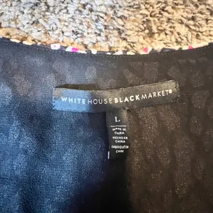 White House Black Market Leopard Velvet Burnout Wrap Blouse Metallic‎ Pink Large thumbnail 3