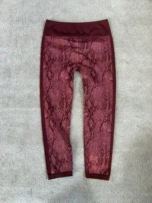 Fabletics Burgundy Snakeskin Leggings – Size L thumbnail 3